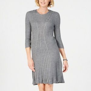Cable Knit Sweater Dress Petite Medium
